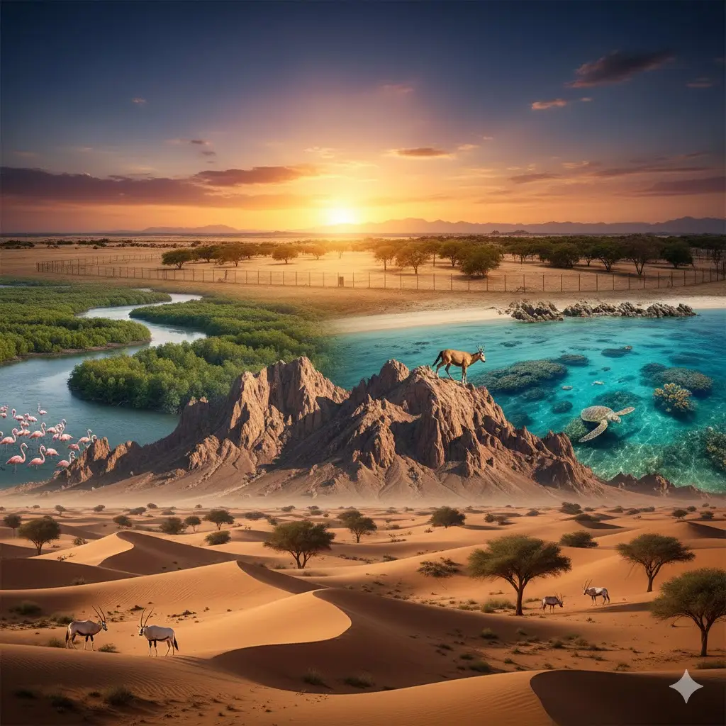 أسماء المحميات الطبيعية في الإمارات أبوظبي
