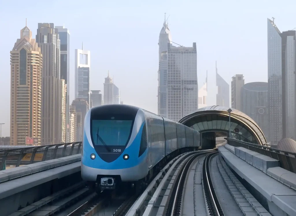 Dubai Metro in Dubai UAE