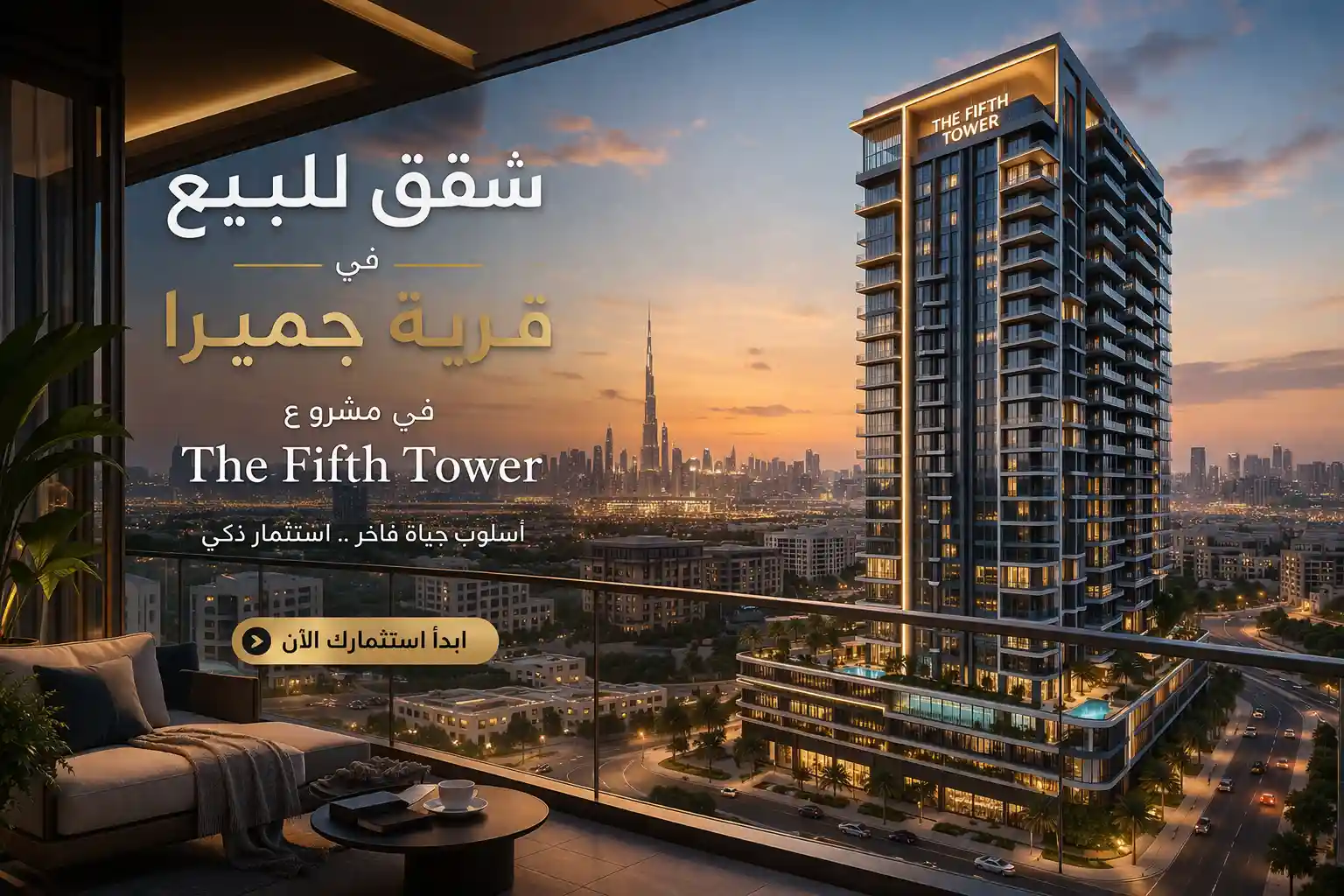 شقق للبيع في قرية جميرا فى مشروع The Fifth Tower